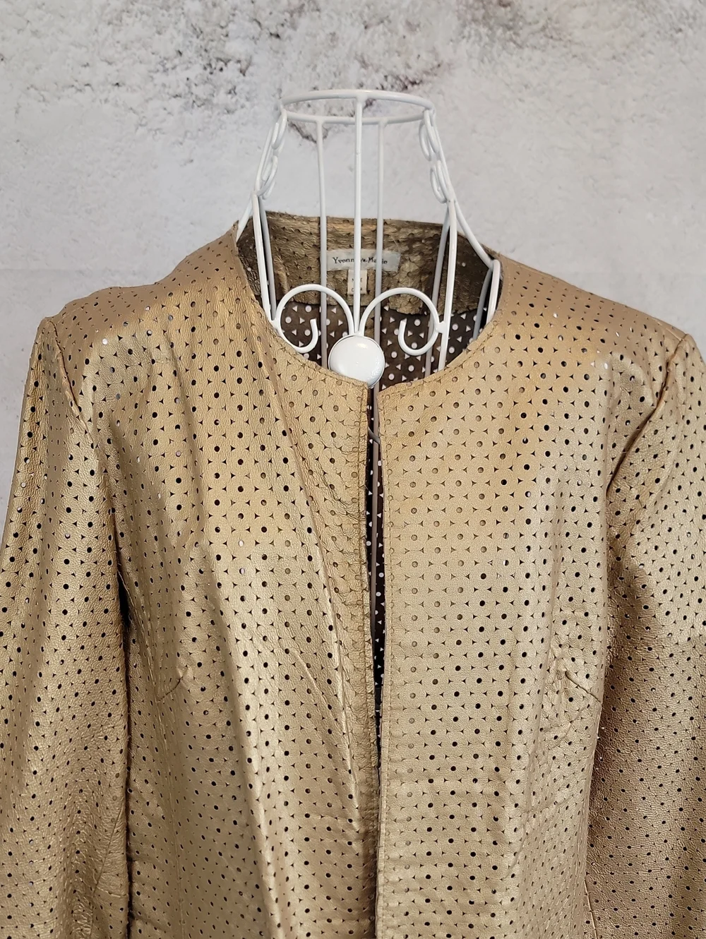 Yvonne & Marie Vintage Gold Leather Women's Jacket Blazer Size M